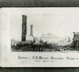 Ruins of the Selma Ordnance and Naval Foundry, which Union troops destroyed by fire on April 4, 1865.