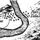 Tallassee on Henry Timberlake's 1762 "Draught of the Cherokee Country"