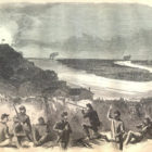 THE SIEGE OF VICKSBURG—VIEW UPON THE EXTREME RIGHT, SHOWING THE MISSISSIPPI RIVER ABOVE AND BELOW VICKSBURG.—SKETCHED BY MR. THEODORE R. DAVIS.