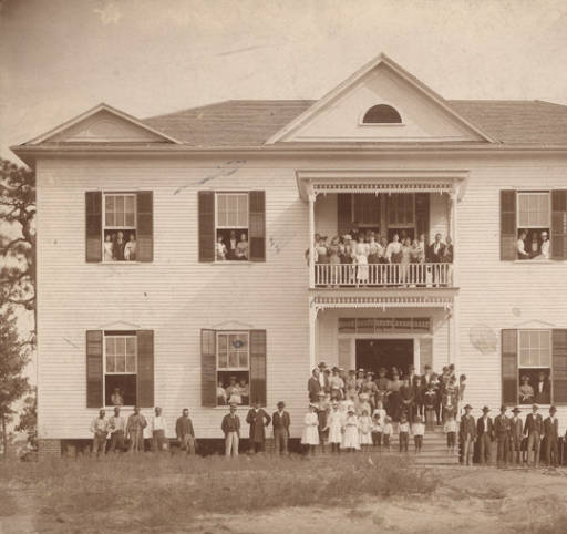 Students, faculty, and staff at the South Alabama Institute in Thomasville, Alabama. Circa 1890 - 1909