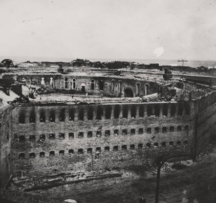 Twelfth of twelve photographs documenting the bombardment of Fort Morgan, Alabama, by Union troops in August 1864.