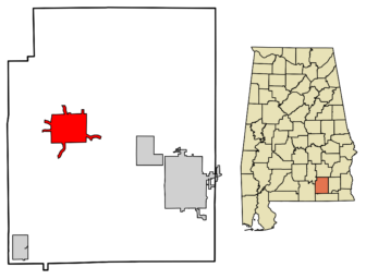 Location of Elba in Coffee County Alabama