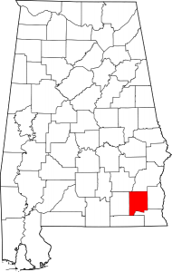 Map of Alabama Highlighting Dale County