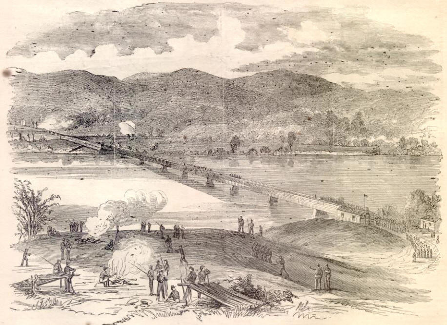 The War In North Alabama. Rout Of A Rebel Force, Under General Ledbetter, Near Bridgeport. Sketched by Mr. H. Hubner