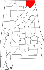 Map of Alabama Highlighting Jackson County