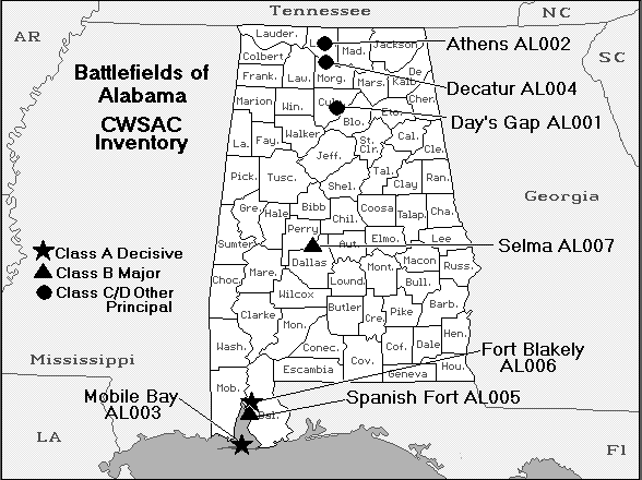 Alabama Civil War Sites Map Digital Alabama