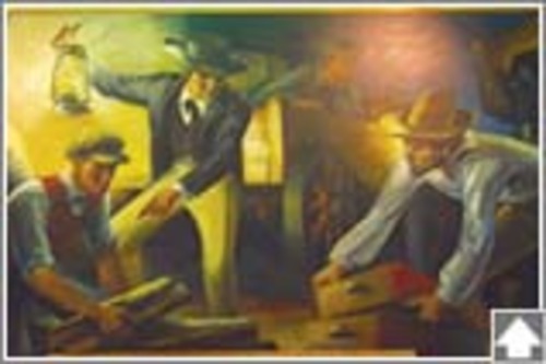 Bay-Minette-Post-Office-Mural: Removal of the County Seat