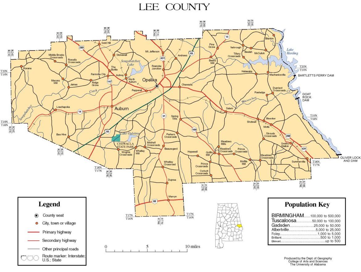 Map Of Lee County Alabama LEE COUNTY ALABAMA | Digital Alabama