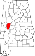 Hale County Location Within State of Alabama