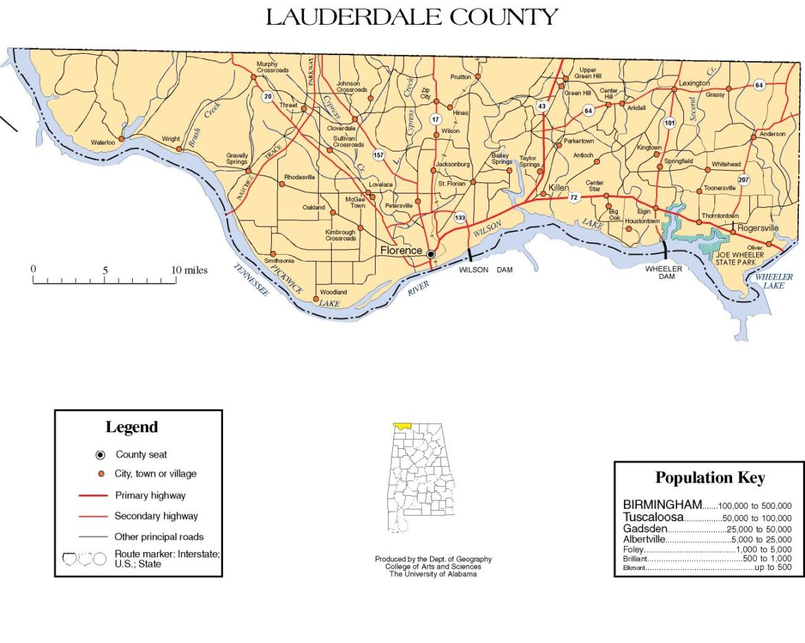 Map Of Lauderdale County Alabama LAUDERDALE COUNTY ALABAMA | Digital Alabama