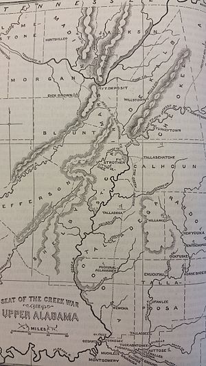 Map of Alabama During the War of 1812