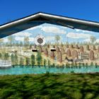 A mural in Haleburg, Alabama depicts the town's agricultural roots.