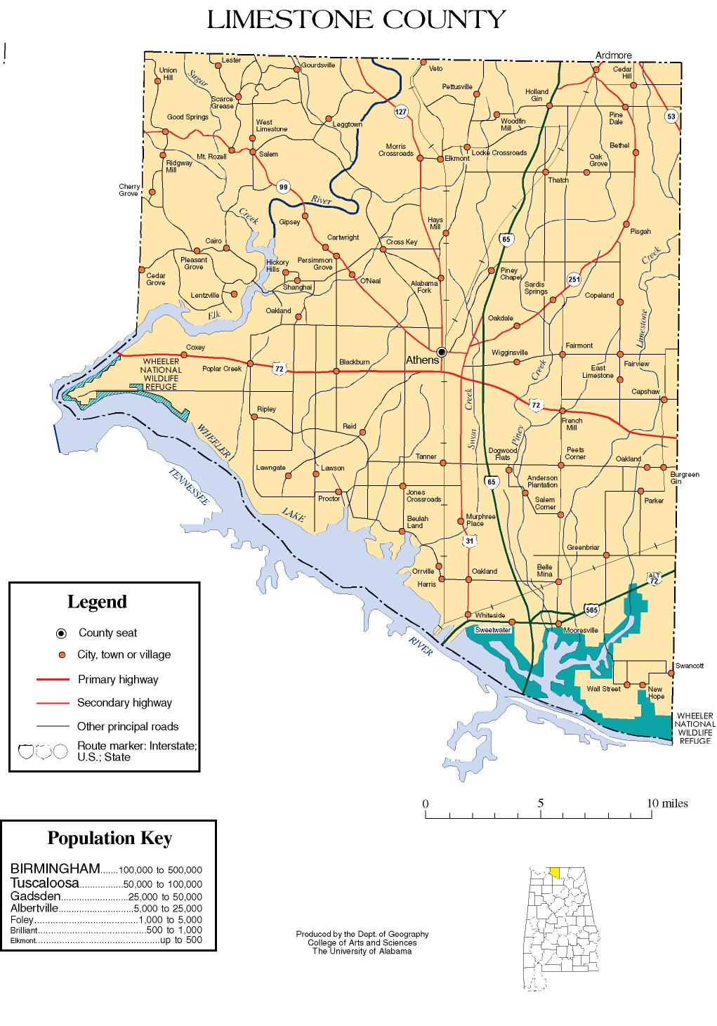 Limestone County Alabama Map