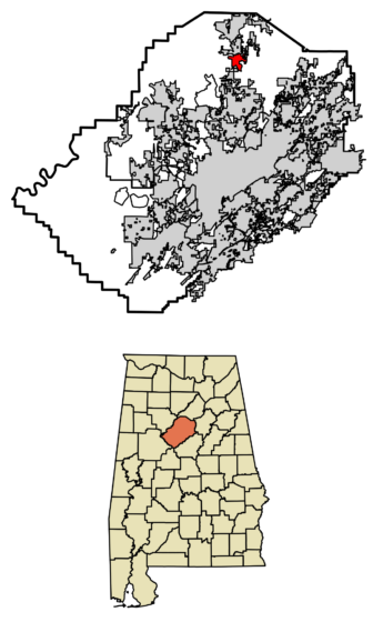 Location of Morris Alabama in Jefferson County, Alabama